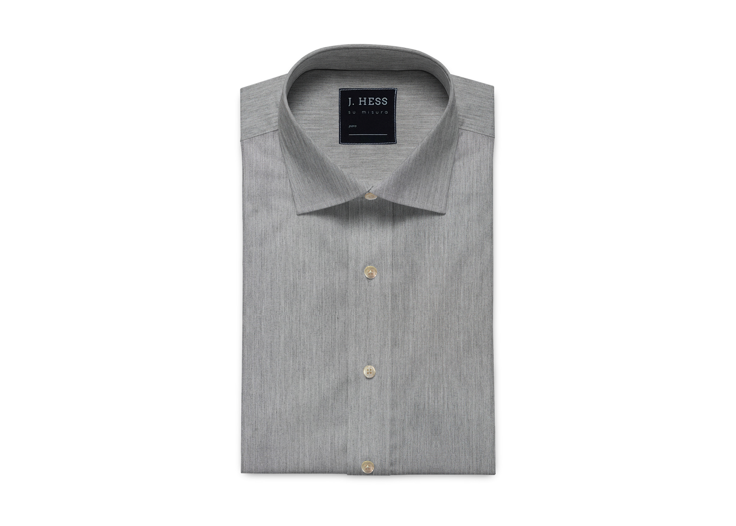 Camisa Cinza Fil-a-Fil em Algodão Egípcio