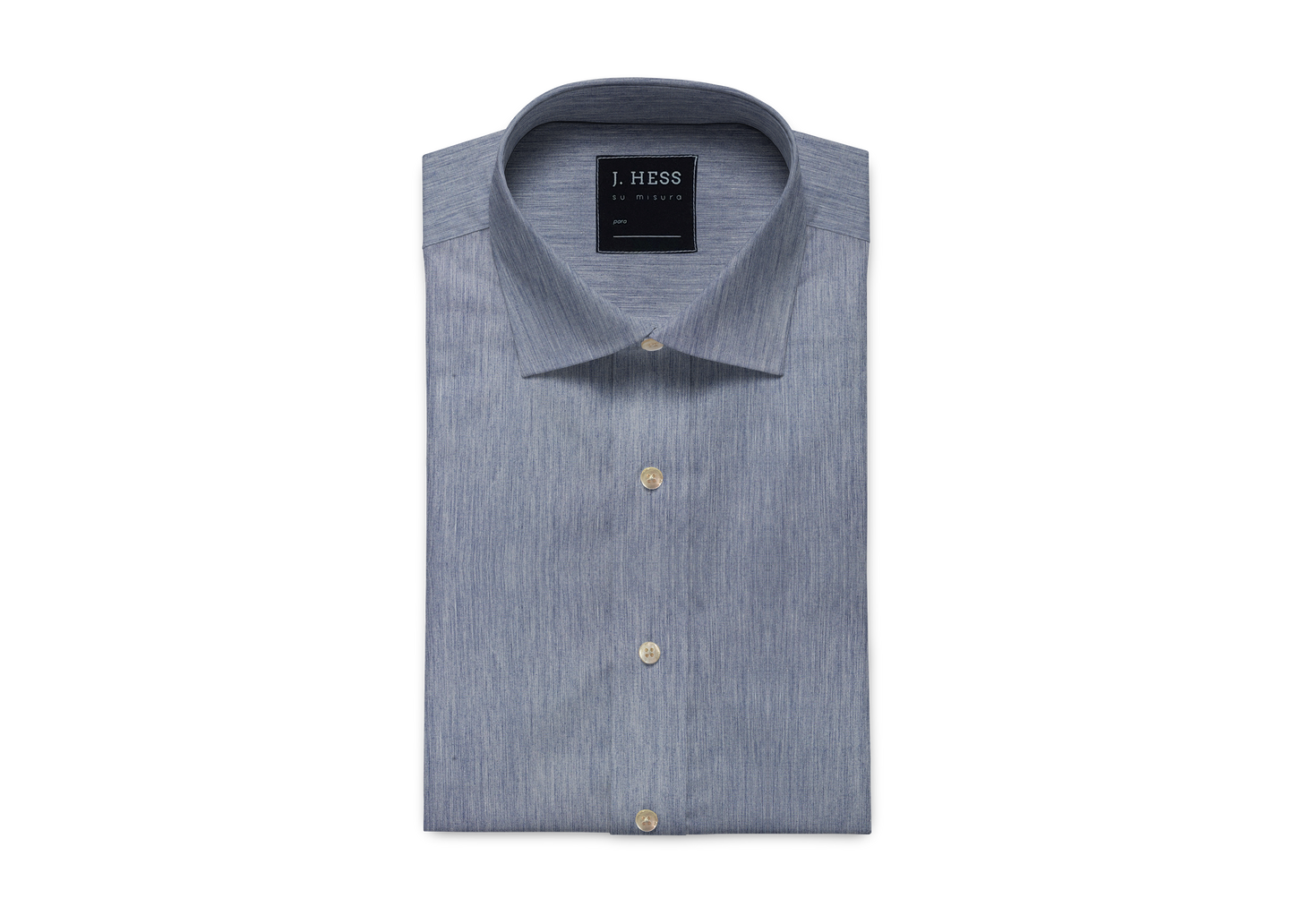 Camisa Azul Escuro Fil-a-Fil em Algodão Egípcio