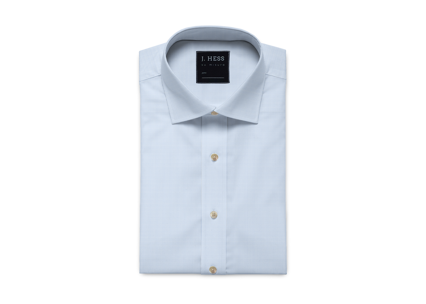 Camisa Micro Xadrez Azul em Algodão Egípcio