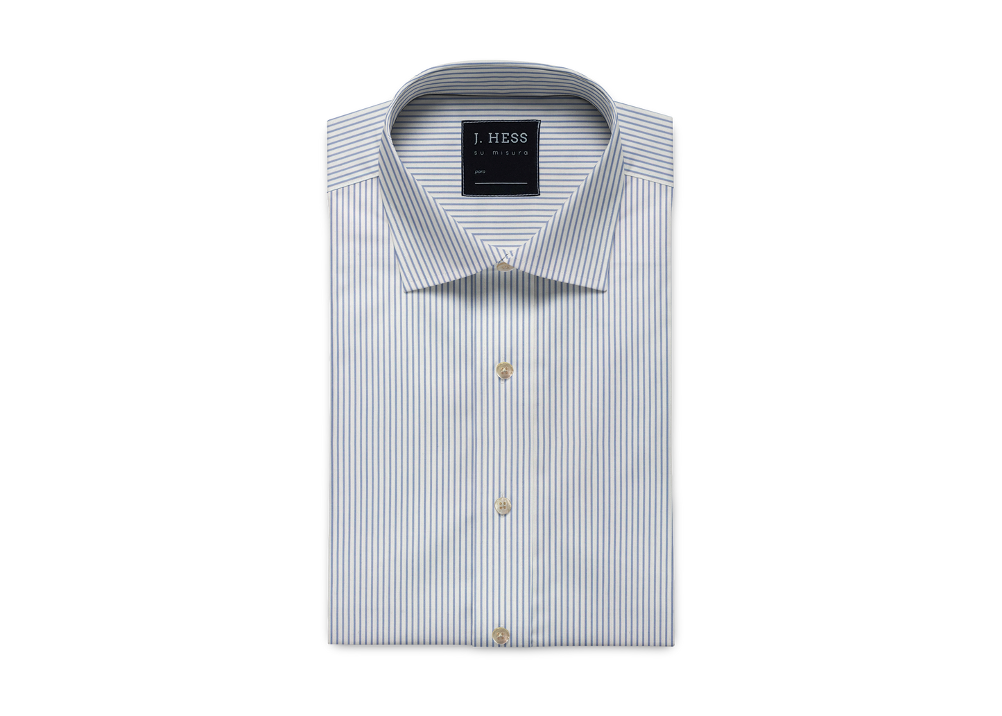 Camisa Listrada Azul Claro em Algodão Egípcio