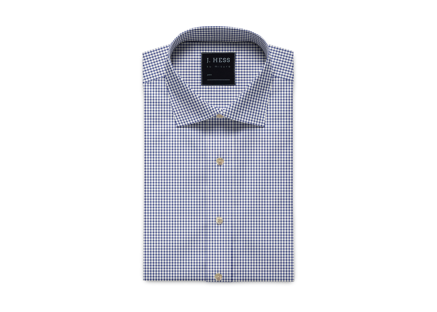 Camisa Xadrez Azul e Branca em Algodão Egípcio