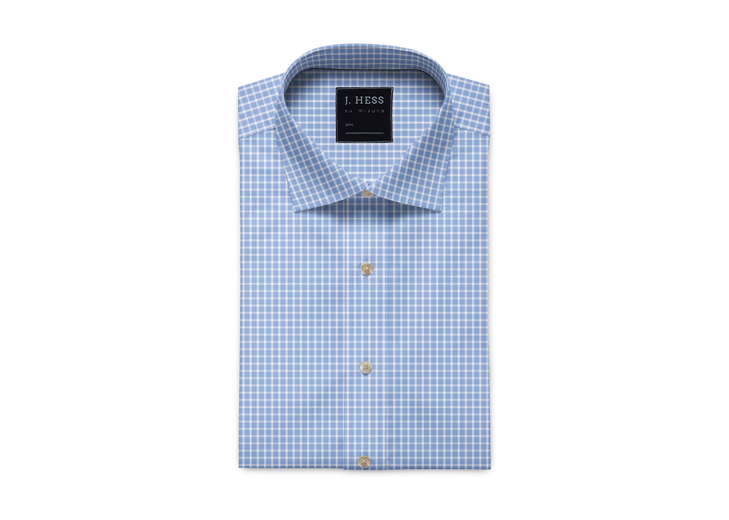 Camisa Azul Xadrez em Algodão Egípcio