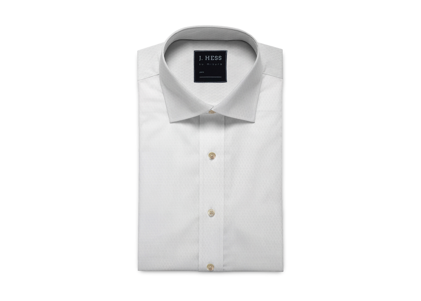 Camisa Branca Maquinetada (Losangos) em Algodão Egípcio