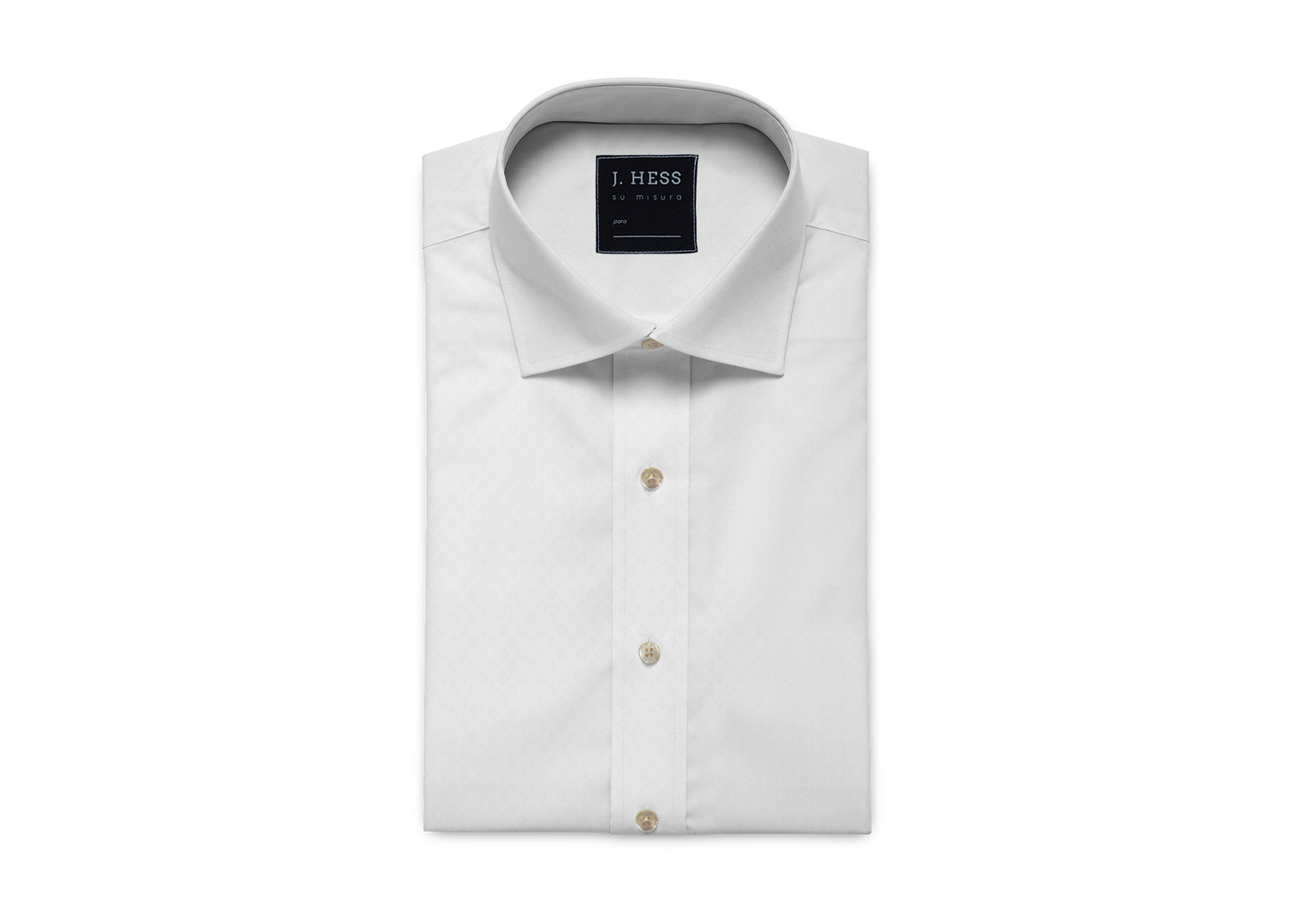 Camisa Branca Maquinetada (Losangos Pequenos) em Algodão Egípcio