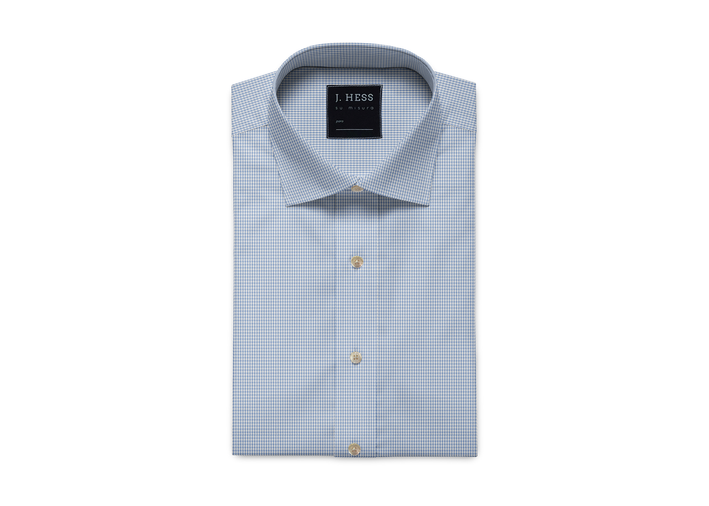 Camisa Maquinetada Azul e Branca em Algodão Egípcio