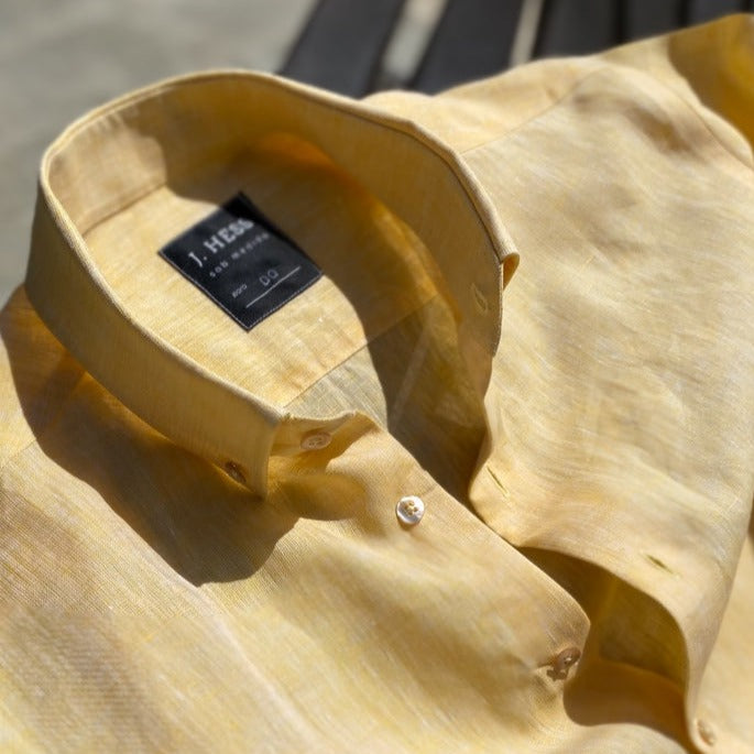 Camisa 100% Linho Amarela