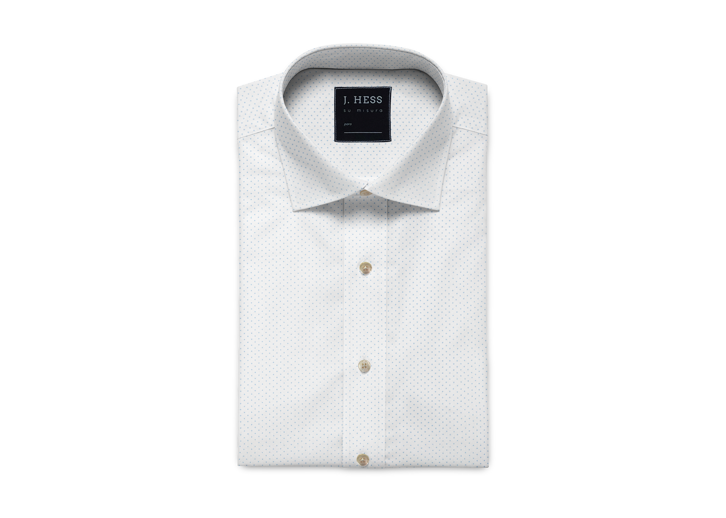 Camisa Estampada Branca com Bolinhas Azuis